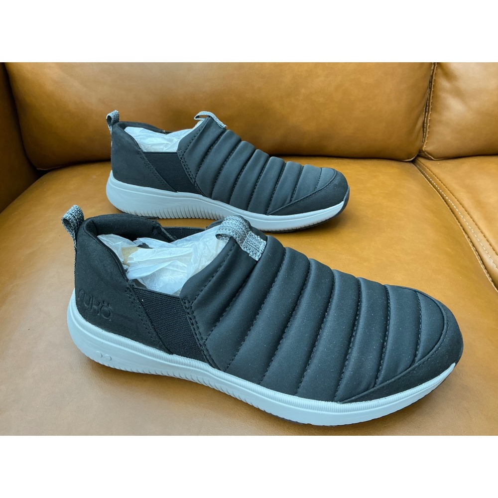 Ryka Pursuit Slip-On Sneakers Womens 6.5 Black Quilted Walking Shoes
